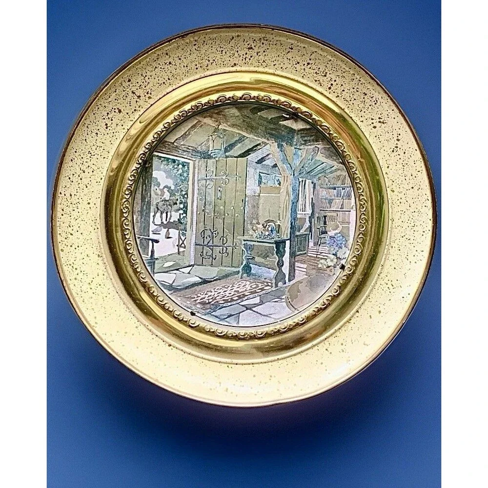 Vintage Peerage England Brass Ballet Wall Hangings Plaque Pair Coquette Decor